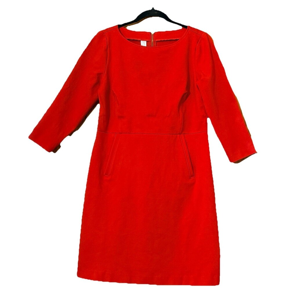 SPANX The Perfect A-Line Dress True Red Size L Workwear Premium Ponte Pockets - Picture 2 of 11